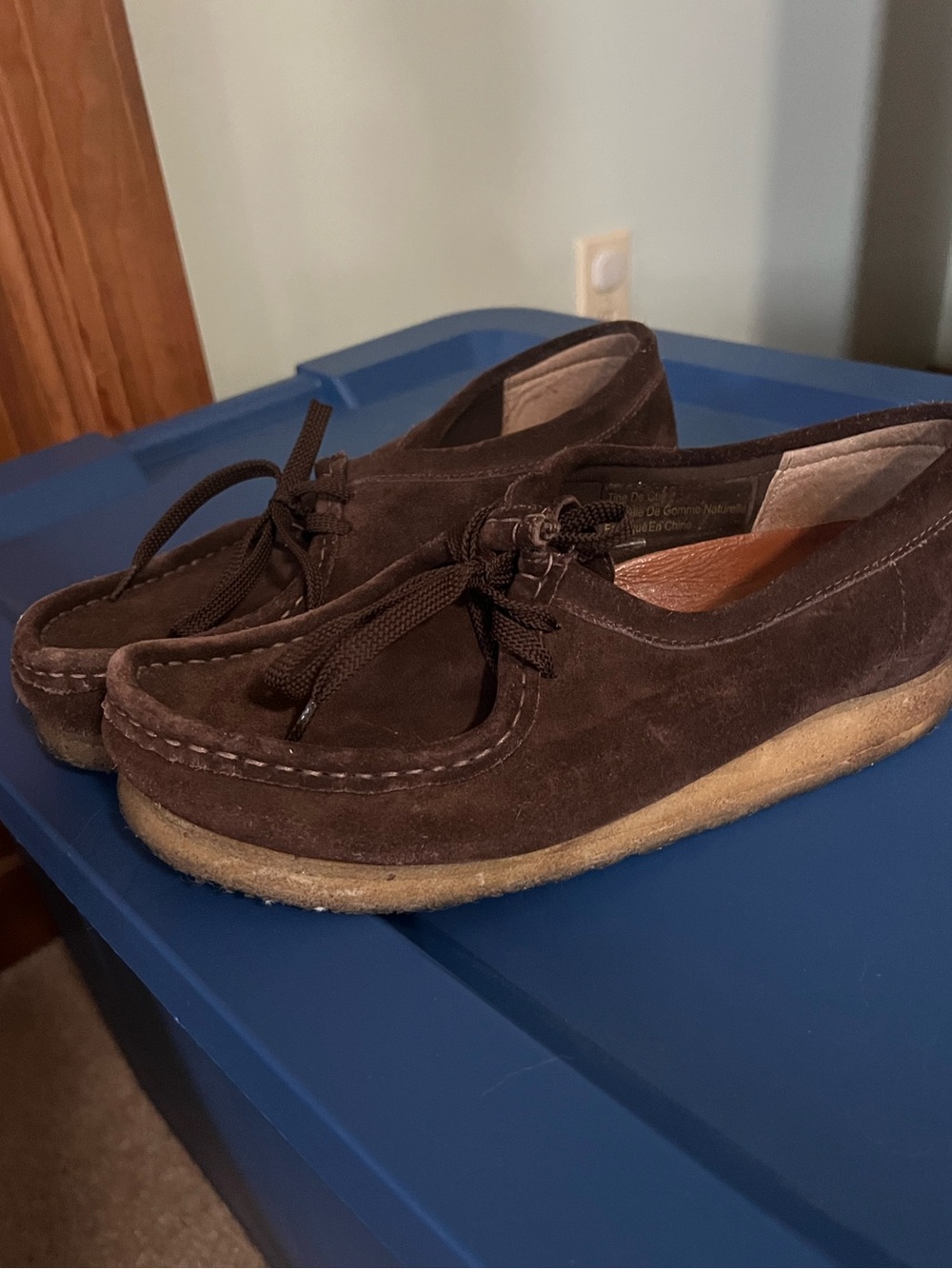 Clarks Brown Suede Moccasin-Style Clog Mules
